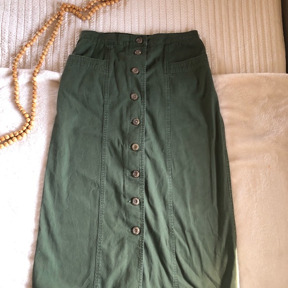 Olive Green denim skirt